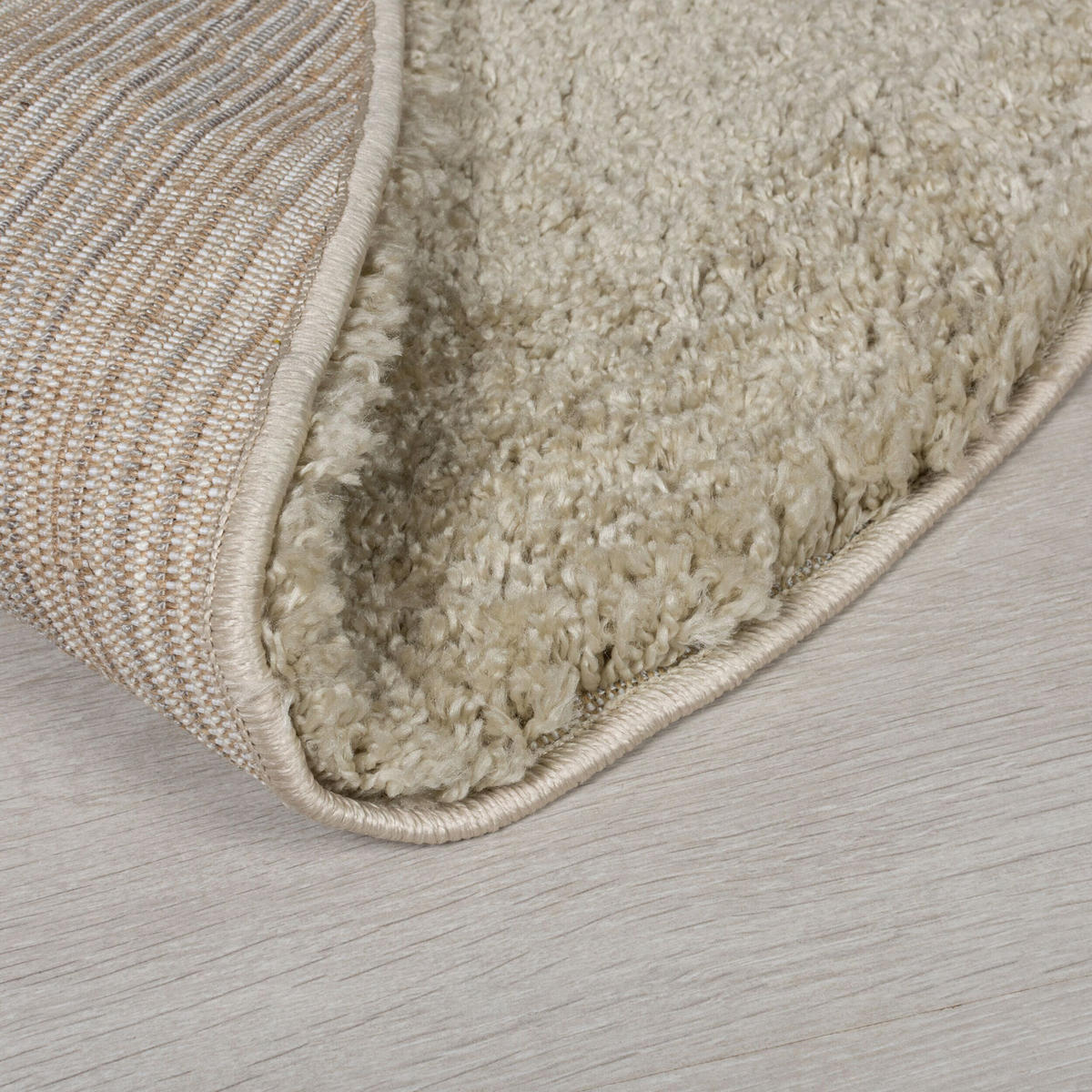 TEPPICH Hochflor Shaggy-Design, teddyweich LYNE, Beige 133x133 cm - Beige, Textil (133/133cm) - KADIMA DESIGN