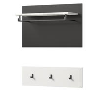 GARDEROBENPANEEL in weiß, grau Set 2-teilig, Flurgarderobe 80 cm, Cooper - Weiß/Grau, Holzwerkstoff/Metall (80/73/27cm) - Inn.Furn