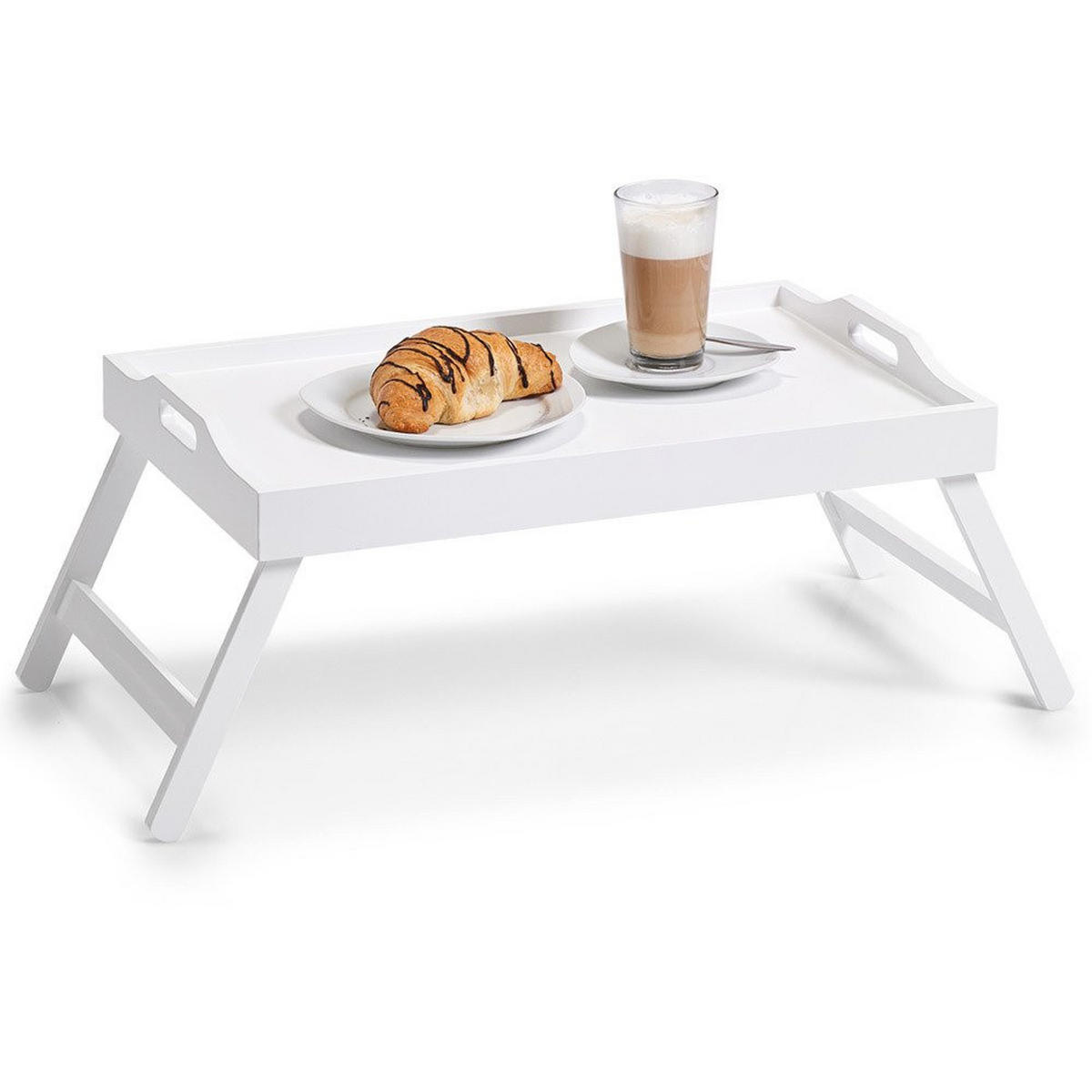 UNIVERSALTISCH mit klappbaren Beinen Weiß 56,5/35,5/27 cm - Weiß, Holzwerkstoff (35.5/27/56.5cm) - ZELLER