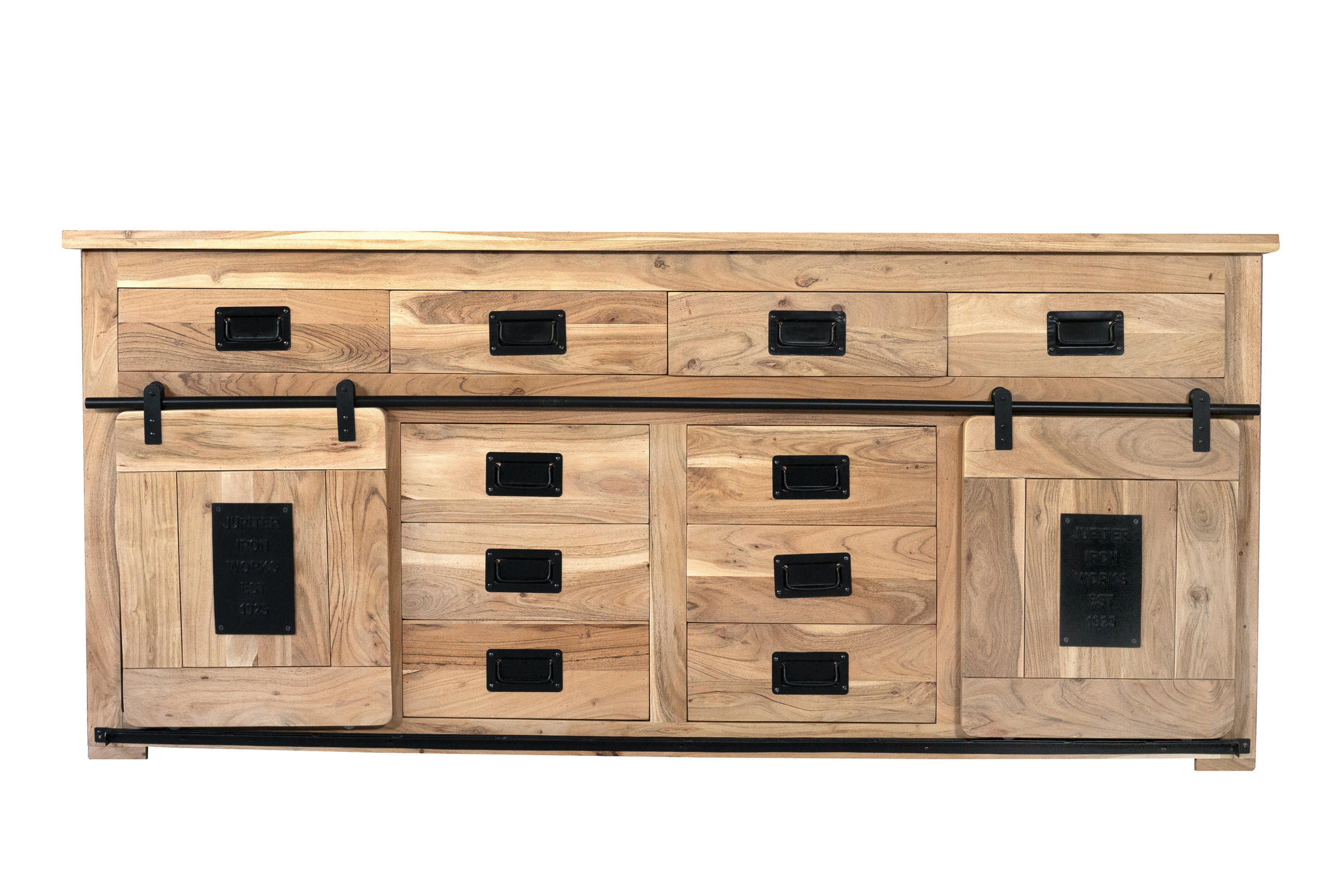 SIDEBOARD LIBRO - Beige/Naturfarben, Akazienholz/Holz (200/90/45cm) - SAM