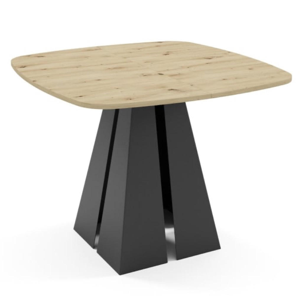 TISCH Schwarz Figo Ausziehbar - Schwarz, Holzwerkstoff (120/120/76cm) - Sepro Meble