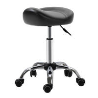 ROLLHOCKER höhenverstellbar 48 x 48 x 54-69 cm Kunstleder Black - Schwarz, Metall (48/69/48cm) - Meubliv