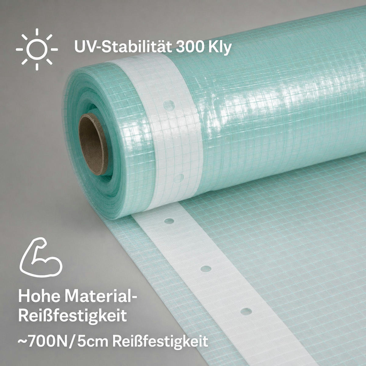 GITTERFOLIE m. Nagelrand 2 Breite x 1 Meter - Türkis, Kunststoff (200/1cm) - BONI-SHOP