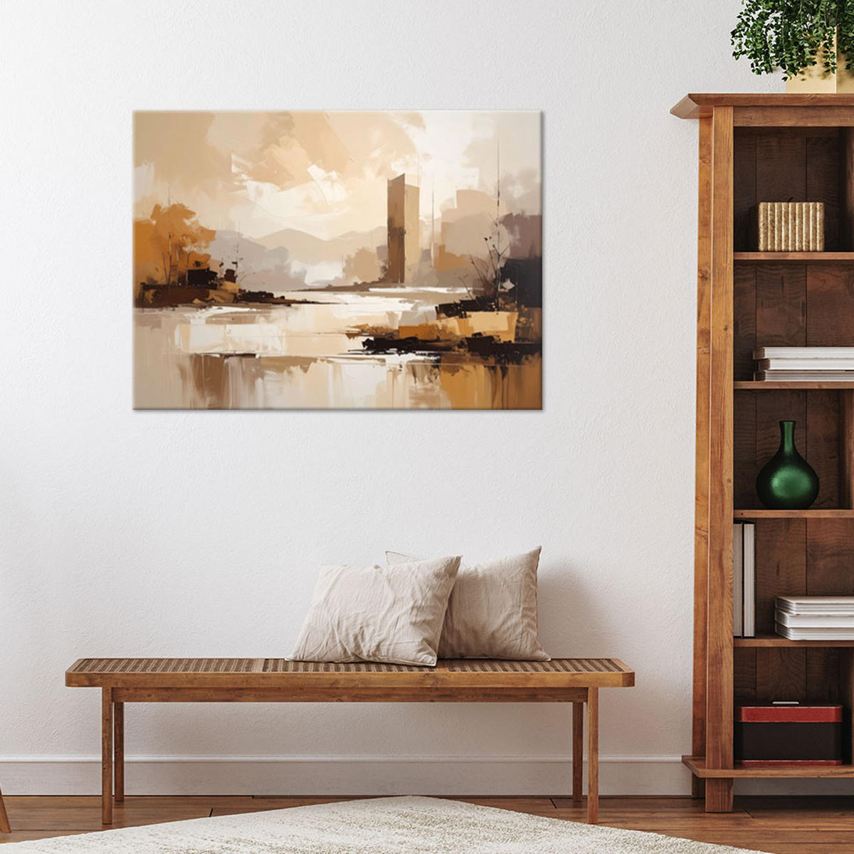 LEINWANDBILD Landschaften 120x80cm - Beige, Textil (120/80cm) - Feeby