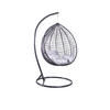 HÄNGESESSEL Cobe Schwarz, Grau Kissen, Garten Hängesessel Kokon aus Technorattan - Schwarz/Grau, Kunststoff/Metall (107/198/68cm) - Bettso