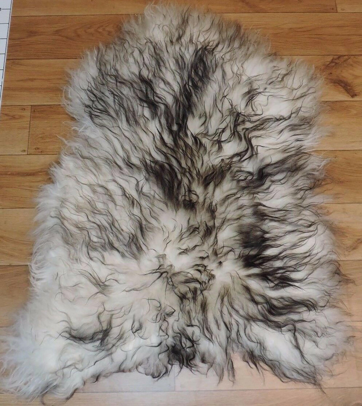 SCHAFFELL Island Lammfell dunkel geflammt 100/110 cm - Schwarz/Weiß, Fell (60/110cm) - Provellus