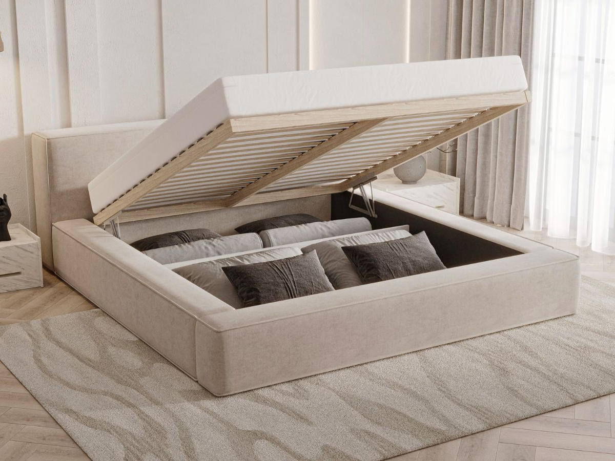 POLSTERBETT Mali 180x200 Beige - Beige, Textil (180/200cm) - Graingold