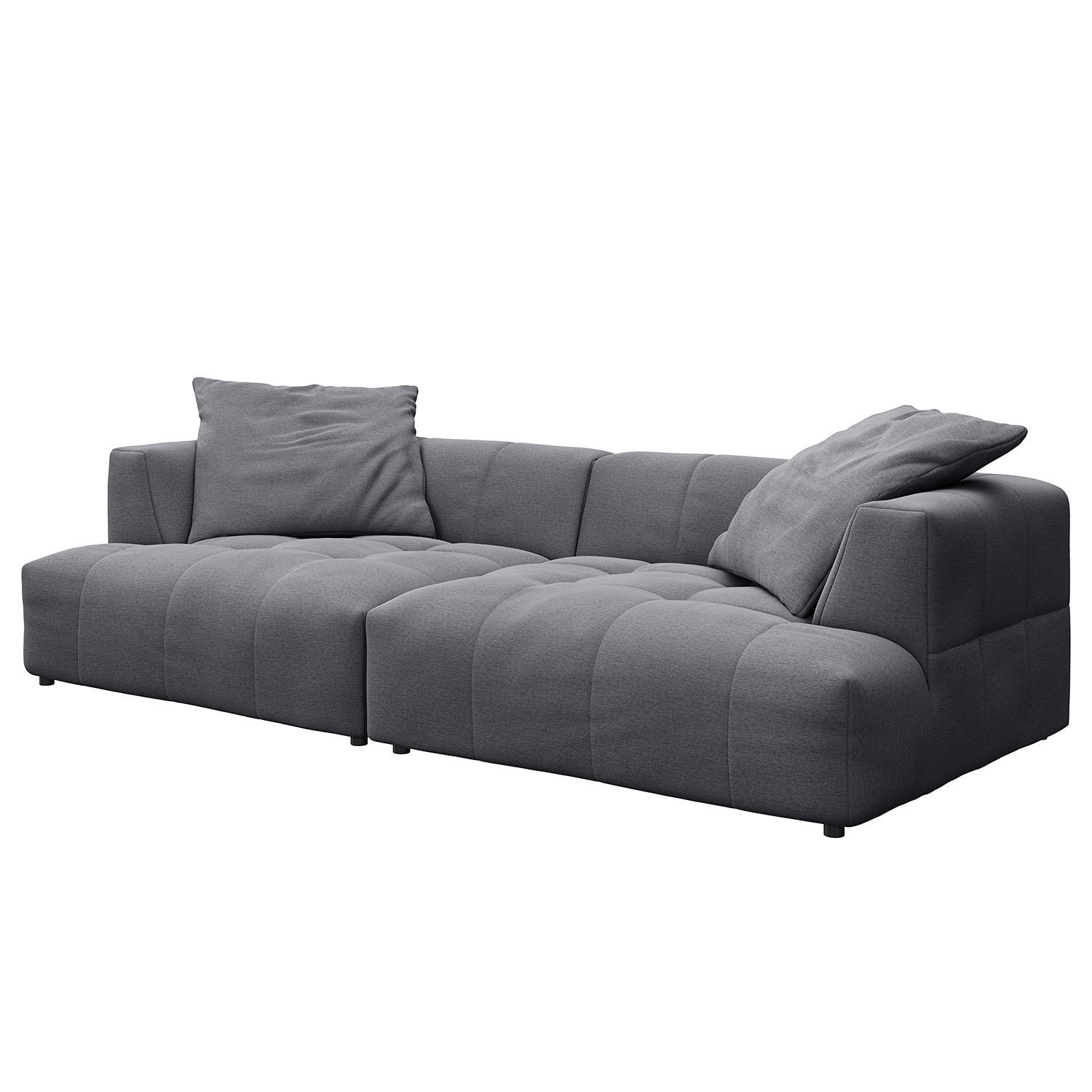 BIGSOFA - Schwarz/Grau, Holz/Kunststoff (270/72/93cm) - home24