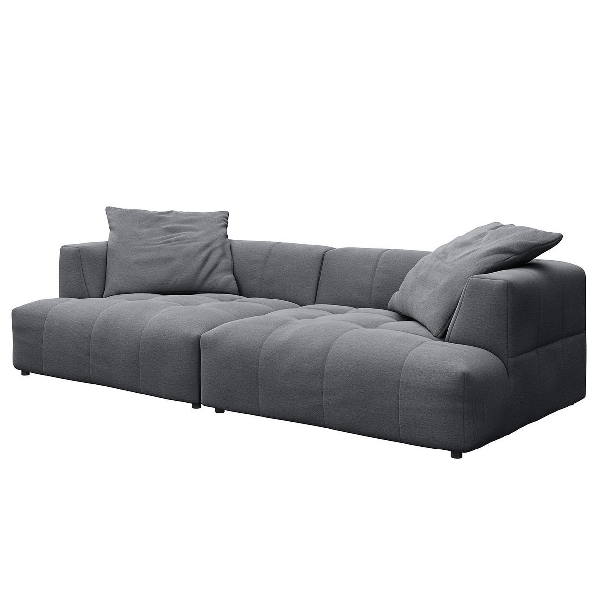 BIGSOFA - Schwarz/Grau, Holz/Kunststoff (270/72/93cm) - home24