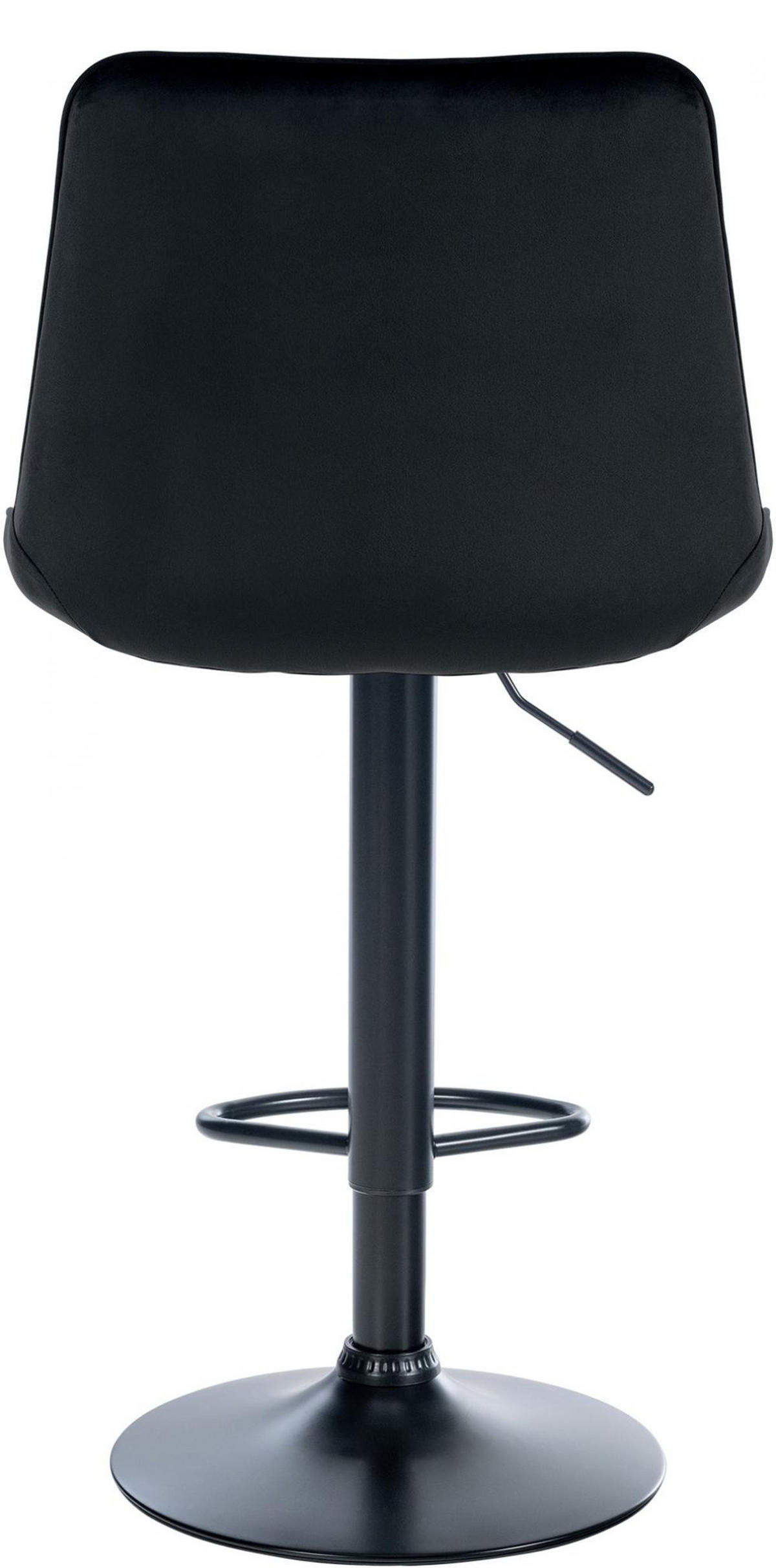 BARHOCKER Samt schwarz - Schwarz, Textil/Metall (49.5/91/50cm) - CLP