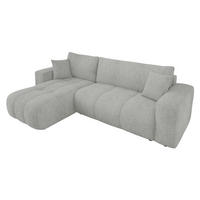 ECKSOFA Furyn Boucle - Schwarz/Grau, Holzwerkstoff/Kunststoff (244/145cm) - MIRJAN24