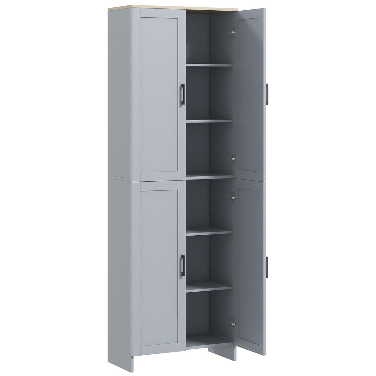 HIGHBOARD DE-11104 4 Türen mit verstellbaren Böden Grau - Grau, Holzwerkstoff (30/170.5/60cm) - ComfortXL