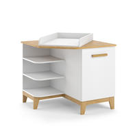 WICKELKOMMODE Malia Weiß/Eiche 85 x 85.2 cm mit Tür - Eichefarben/Weiß, Holzwerkstoff (85/85.2/85cm) - VitaliSpa
