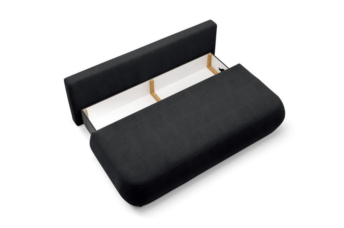 SCHLAFSOFA mit Bettkasten Schwarz - Schwarz, Holz/Holzwerkstoff (210/82/106cm) - Furnisell