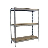 SCHWERLASTREGAL Wood Beast Three HxBxT 150 x 150 x 60 cm 3 Ebenen Fachlast 600 kg Verzinkt - Silberfarben, Metall (150/150/60cm) - PROREGAL