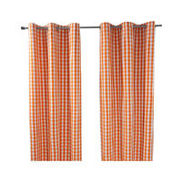 ÖSENVORHANG Karomuster blickdicht 2er-Set, 137/182 cm - Orange, Textil (137/182cm) - Homescapes