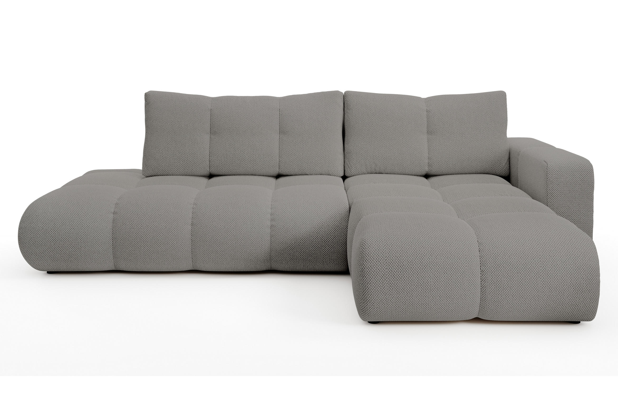 ECKSOFA L Form Hosio Grau 286/177/88 cm Rechts mit Schlaffunktion - Schwarz/Grau, Kunststoff/Textil (286/177cm) - AX Living