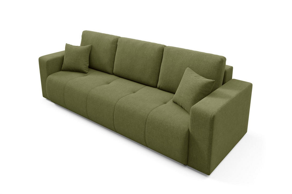 SCHLAFSOFA Augusto - Grün, Holzwerkstoff/Textil (244/82/102cm) - Fun Möbel