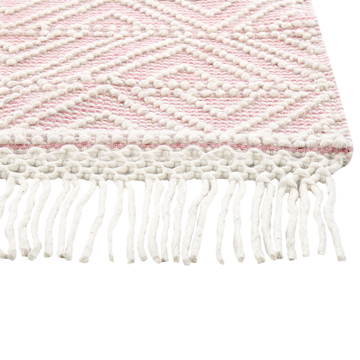 KURZFLOR-TEPPICH Adana 230/160 cm - Pink, Textil (160/230cm) - Beliani