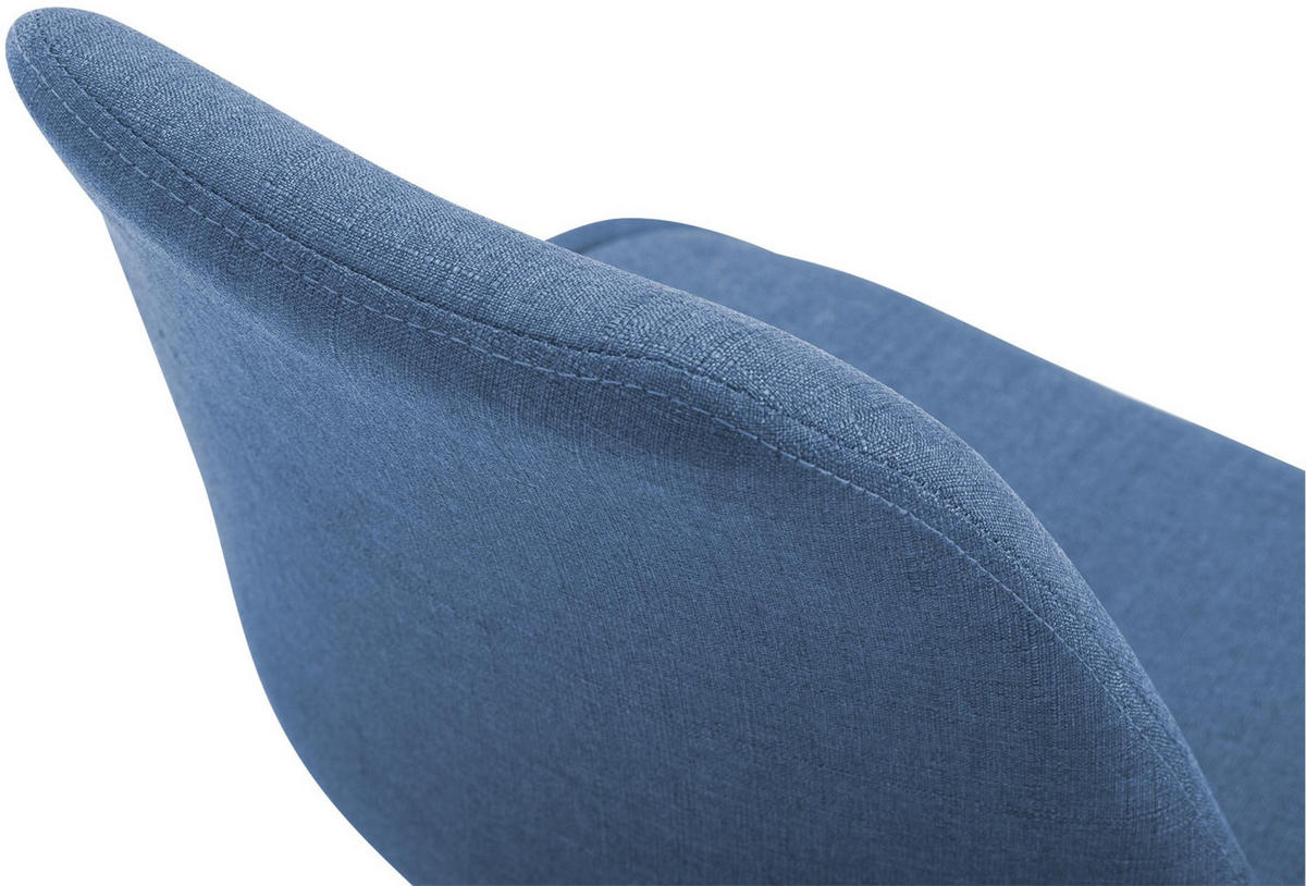 DREHSTUHL Stoff blau - Blau/Weiß, Textil/Metall (48/76/57cm) - CLP