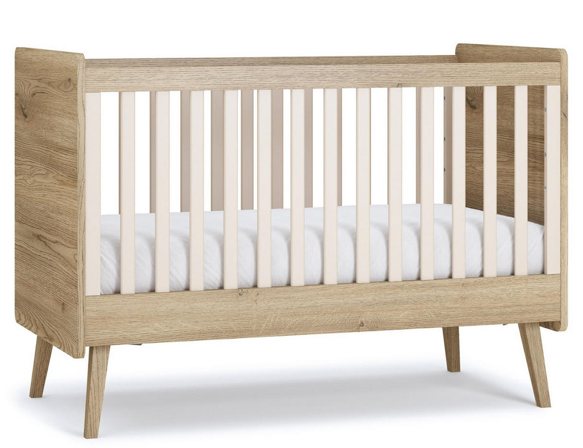 BABYZIMMER Set Vienna Fresh Set B - 4-teilig - Eichefarben/Beige, Holzwerkstoff (133/185/51cm) - QMM TraumMöbel