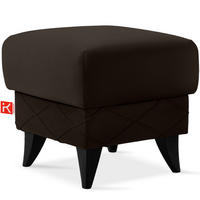 HOCKER GUSTAVO III Fußstütze, Velours, Braun - Braun, Holz/Holzwerkstoff (53/49/53cm) - KONSIMO®