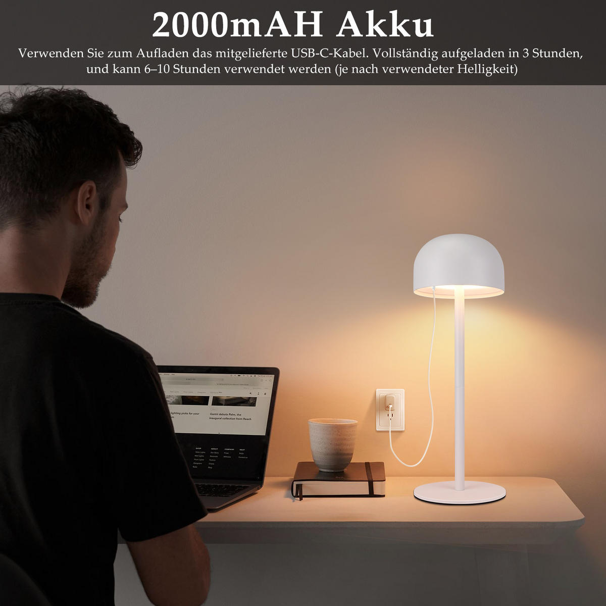 TISCHLAMPE Mirae 9/25/9 cm - Weiß, Metall (9/9/25cm) - ZMH