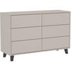 KOMMODE Home mit 6 Schubladen, 120 cm, ohne Griffe, Kaschmir - Kaschmir/Schwarz, Holzwerkstoff (120/80/40cm) - Beautysofa