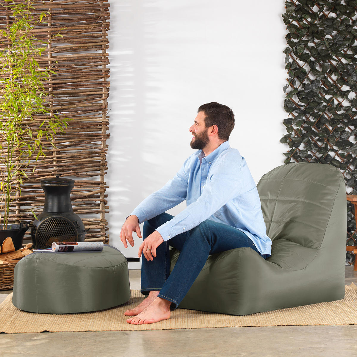 HOCKER Vista - Grün, Kunststoff (68/31/54cm) - Veeva