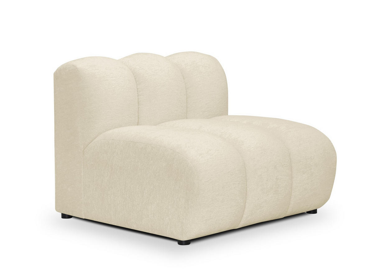 SOFAELEMENT Chenille Stoff Beige - Hellbraun/Schwarz, Holzwerkstoff/Kunststoff (90/70/89cm) - Makamii