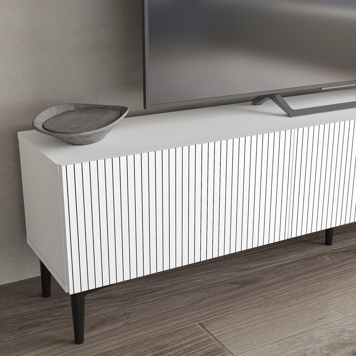 TV-MÖBEL oscar weiss - Weiß, Holz (31/45/180cm) - Habitat Garten