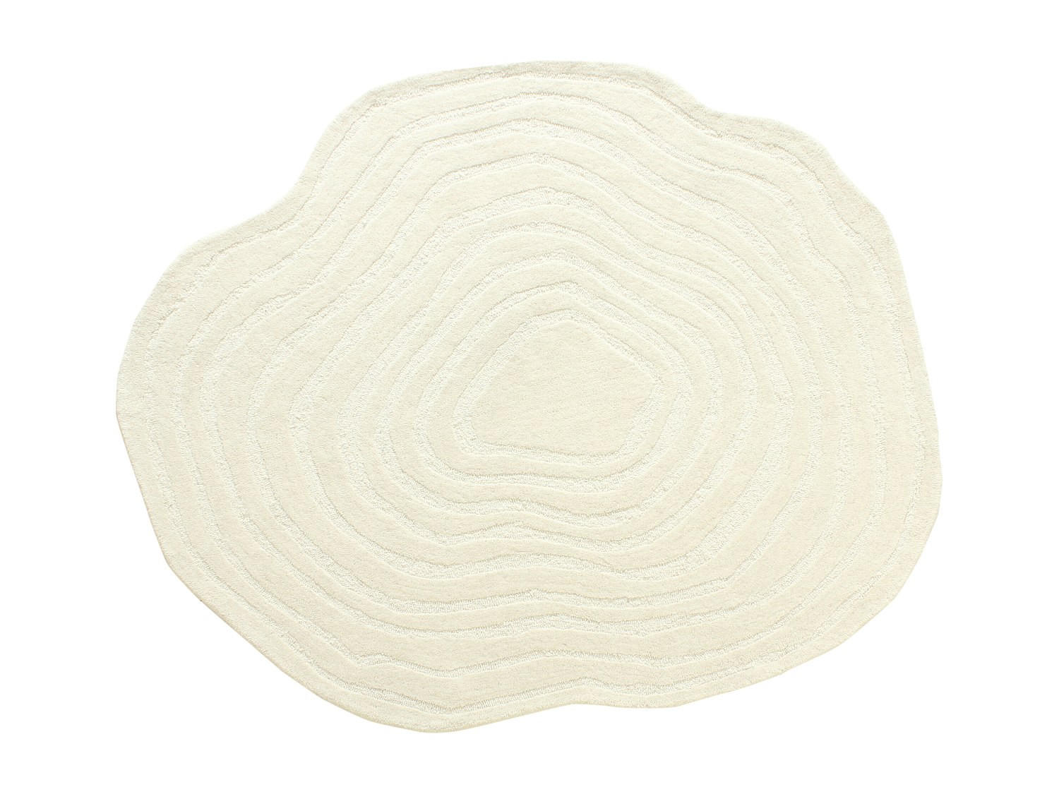 WOHNZIMMERTEPPICH - 160 cm x 160 cm - stoff - elfenbeinfarben Orenia - Weiß, Textil (160/160cm) - Vente-Unique