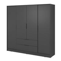 SCHRANK Grafit ELLY 4D Mit Regalen Und Schubladen - Graphitfarben, Holzwerkstoff (206/200/51cm) - Sepro Meble