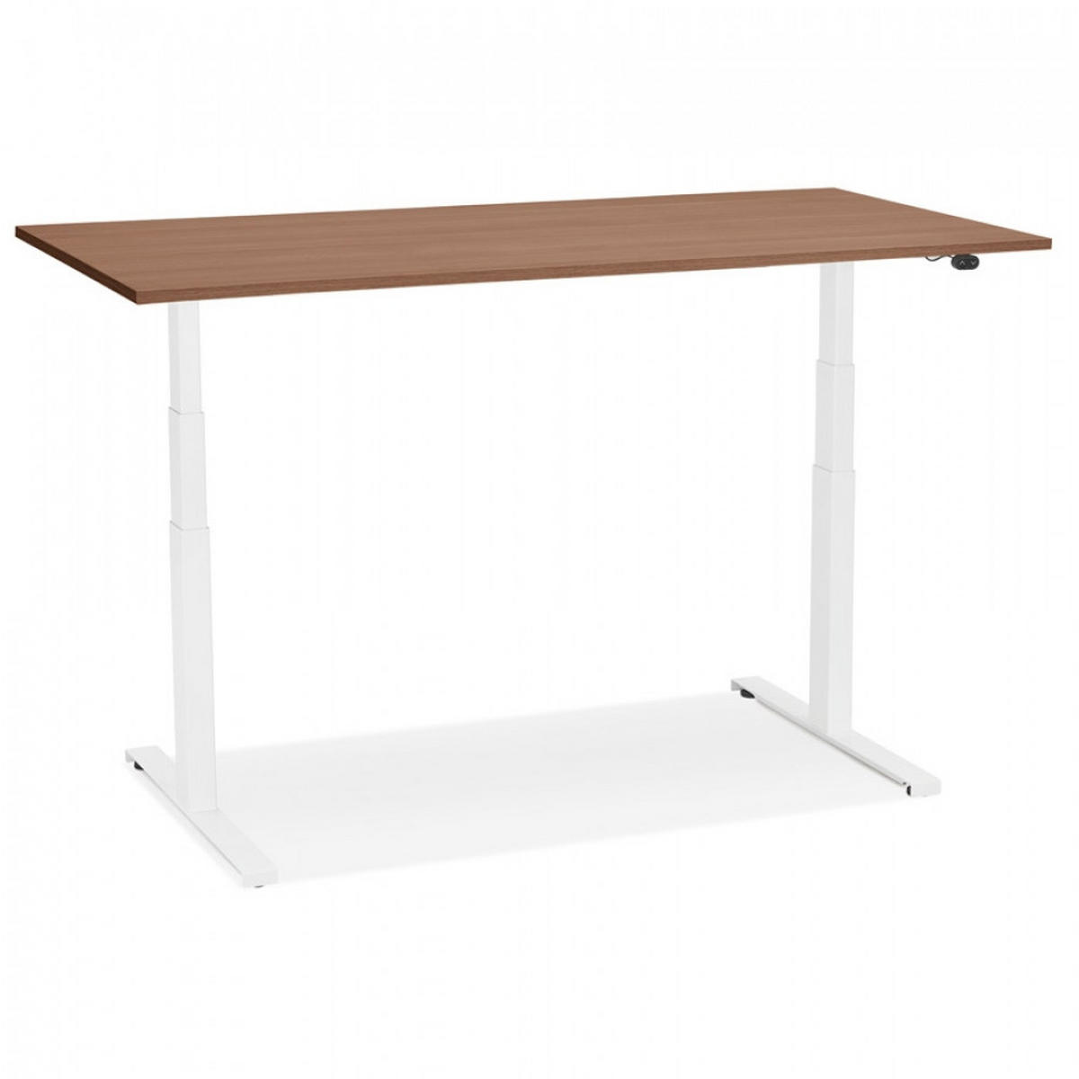 SCHREIBTISCH braun 140x70x127 cm - Weiß/Braun, Holz/Metall (140/70/127cm) - AlterEgo