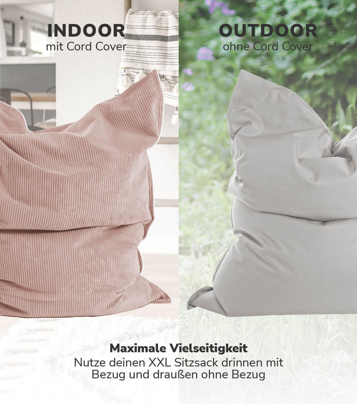 SITZSACK BEZUG Das Kuschel-Cover - Rosa, Textil (130/20/170cm) - Mokebo