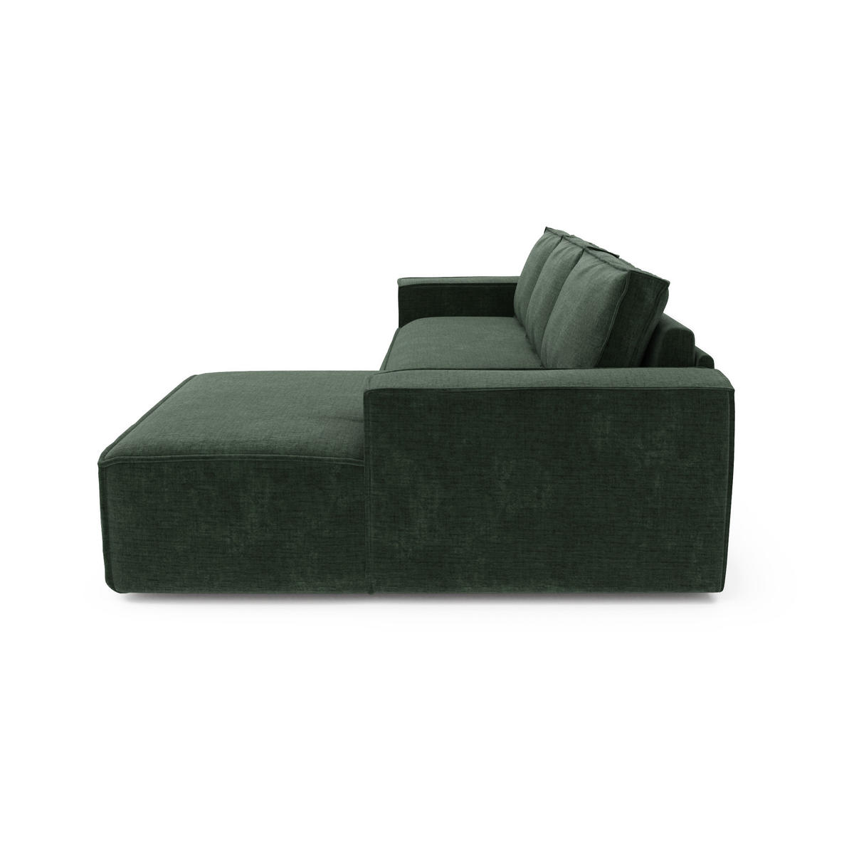ECKSOFA RECHTS Samt Smaragdgrün 302cm - Smaragdgrün, Textil (302/165cm) - Sia Home