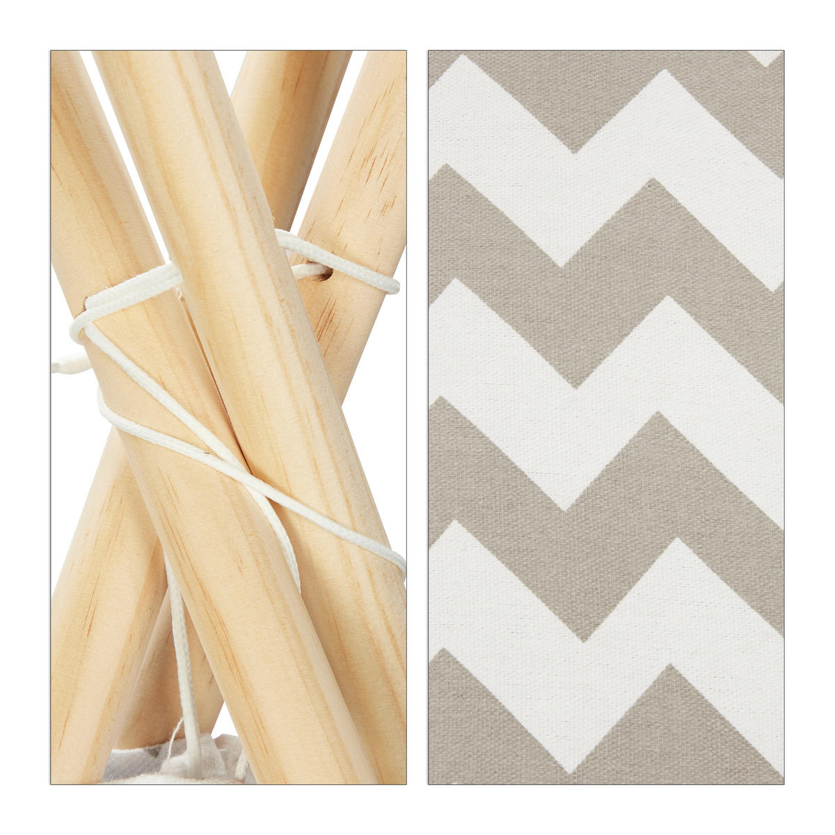TIPI Zelt - Multicolor, Holz/Textil (115/115cm) - Relaxdays