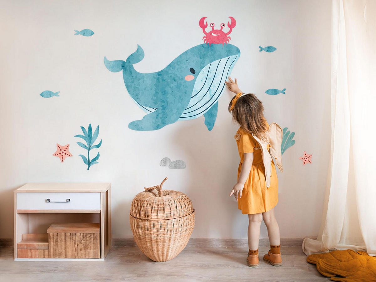 WANDAUFKLEBER 60x72cm - Unterwasserwelt - Multicolor, Kunststoff (60/72/0.1cm) - Wallfluent