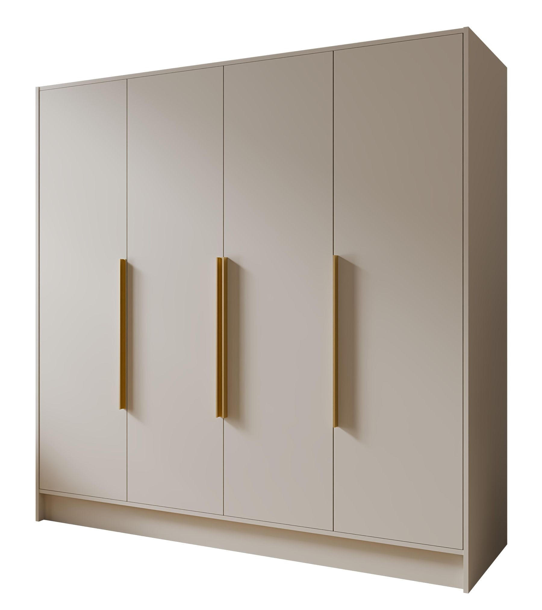 SCHRANK Kaschmir ORTO 200 G Mit Schwarzen Griffen - Beige, Holzwerkstoff (200/200/51cm) - Sepro Meble