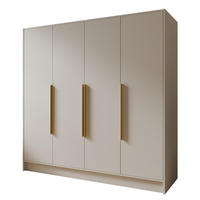 SCHRANK Kaschmir ORTO 200 G Mit Schwarzen Griffen - Beige, Holzwerkstoff (200/200/51cm) - Sepro Meble