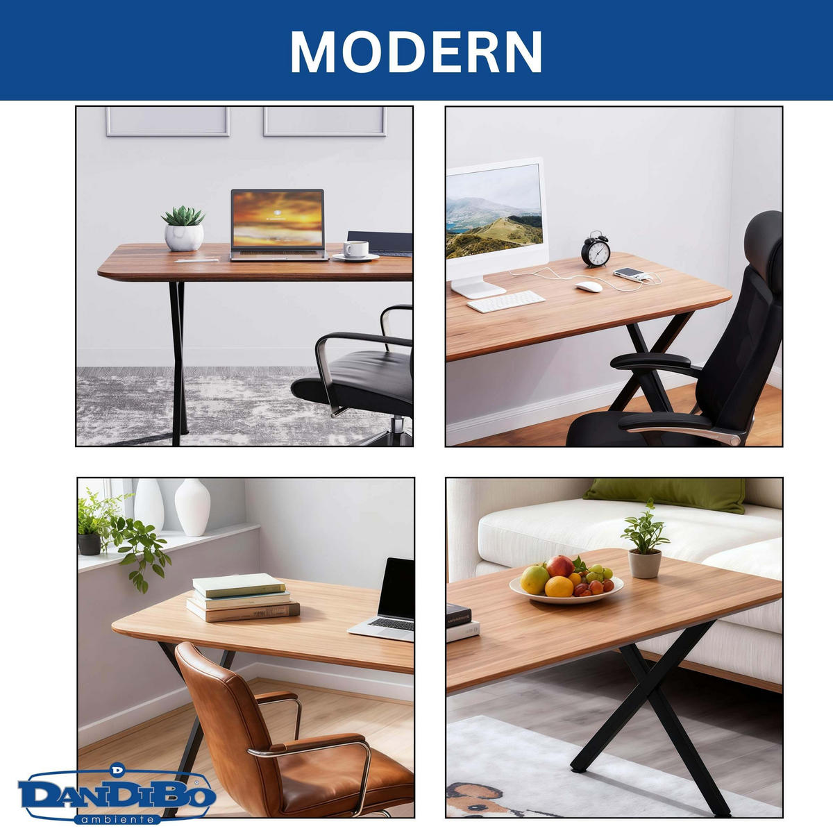 TISCHBEINE 2x Metall Schwarz 72 x 68 cm Tischgestell Höhenverstellbar - Schwarz, Metall (68/72/5cm) - DanDiBo