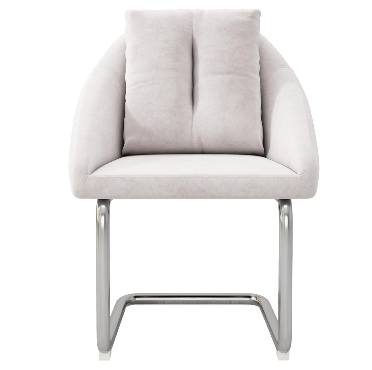 ESSZIMMERSTUHL 2er-Set Samt Beige mit Metallgestell - Beige, Metall (54/82/65cm) - Meubliv