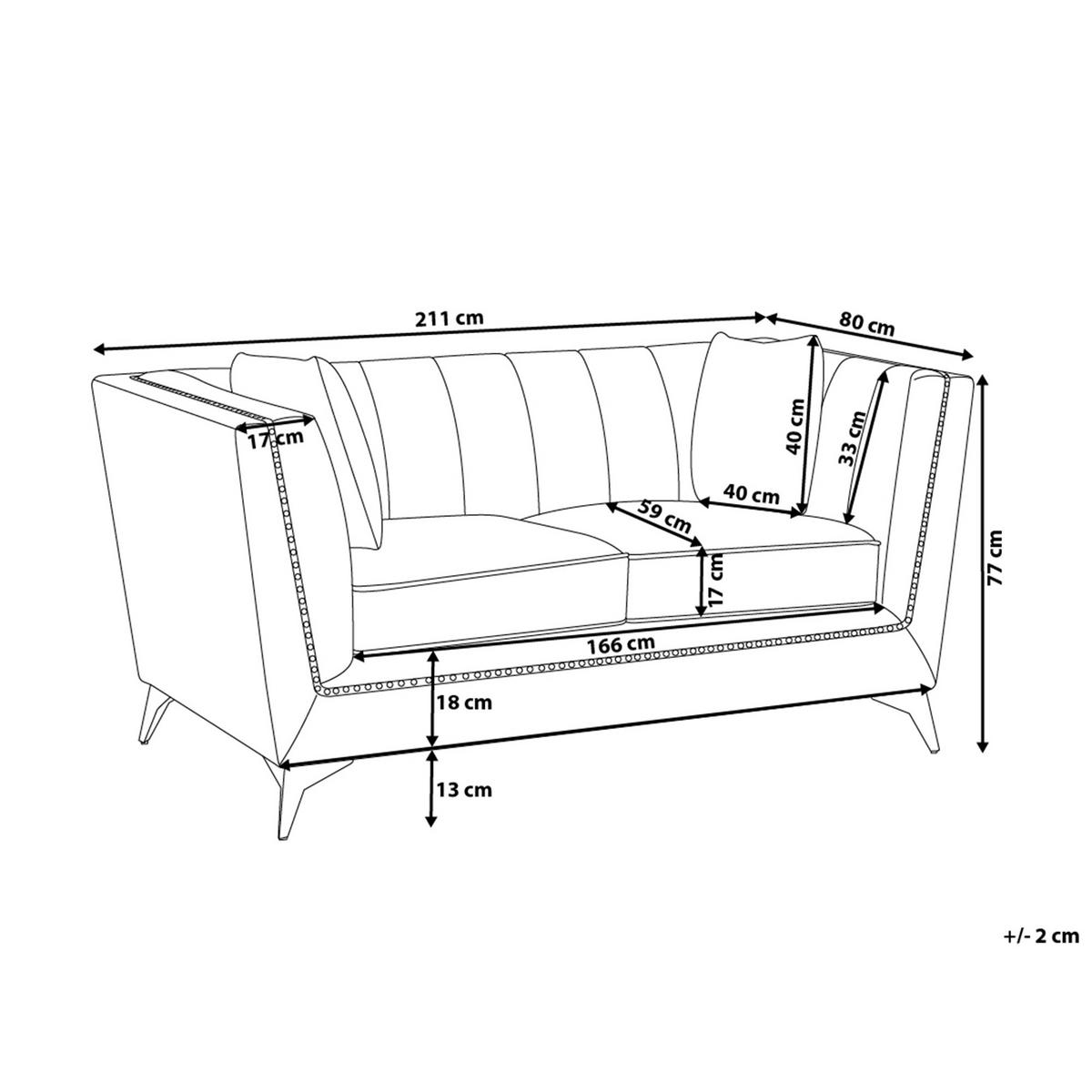 3-SITZER-SOFA Samtstoff Blau-Grün Gaula - Petrol/Hellgrün, Textil (211/77/80cm) - Beliani