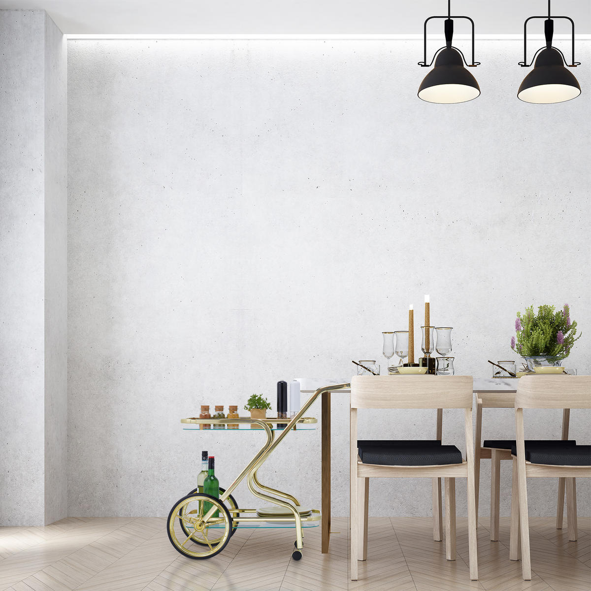 SERVIERWAGEN - Multicolor, Glas/Metall (43/80/85cm) - Relaxdays