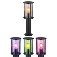 LED WEGELEUCHTE Edelstahl Schwarz - Schwarz, Glas (14.3/14.3/45cm) - Globo Lighting