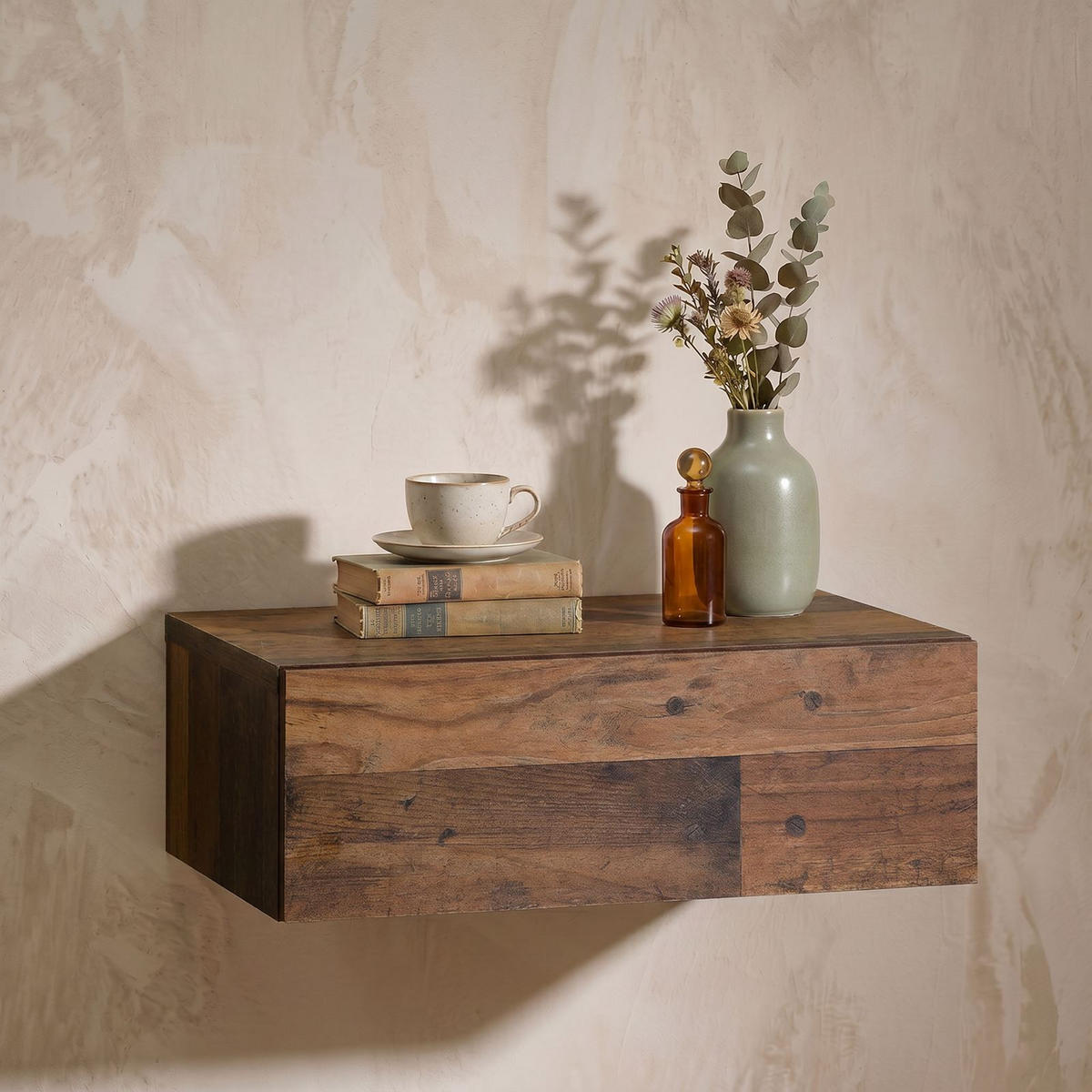 NACHTTISCH ANNE hängend - Dunkelbraun, Holzwerkstoff (42/14/30cm) - CARO-Möbel