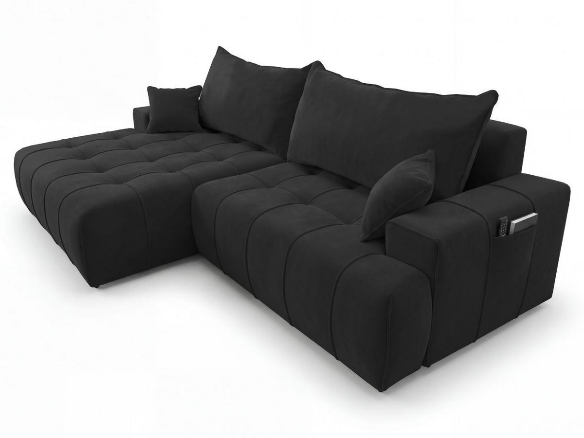 ECKSOFA Tulio Schwarz Links - Schwarz, Holz/Textil (270/165cm) - Graingold