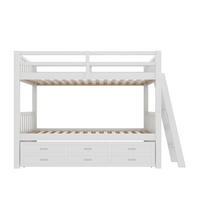 ETAGENBETT Kiefernholz Weiß 90/200 cm mit Ausziehbett - Weiß, Holz (90/200cm) - ComfortXL