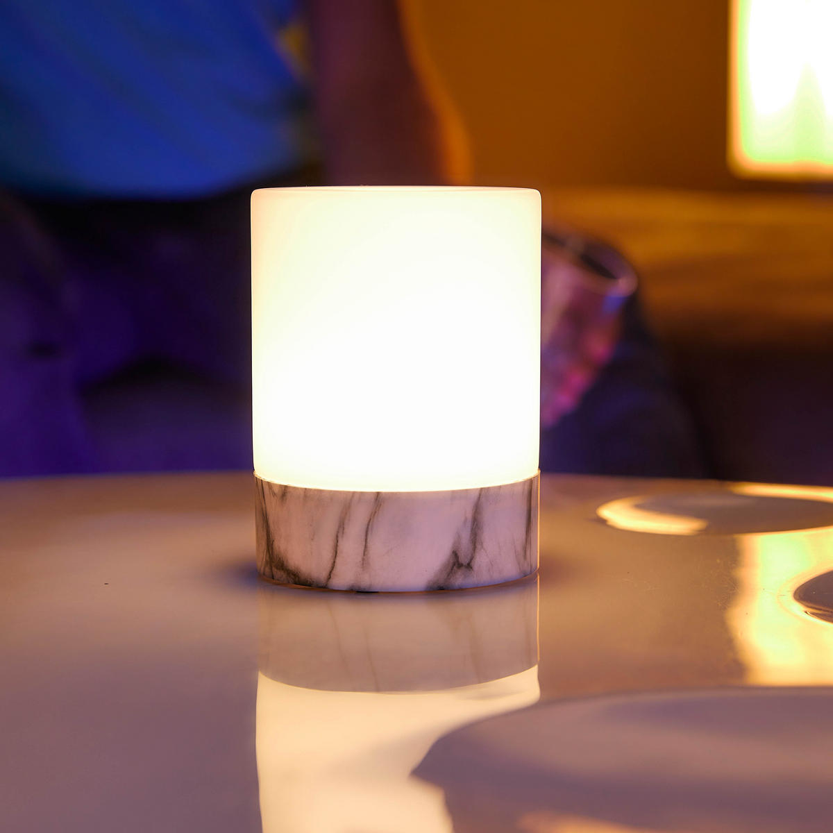 LED-TISCHLAMPE - dekorativ mit integriertem Akku und USB-Ladung für Innen- und Außenbereich - Weiß, Kunststoff (11/11/14.5cm) - Northpoint