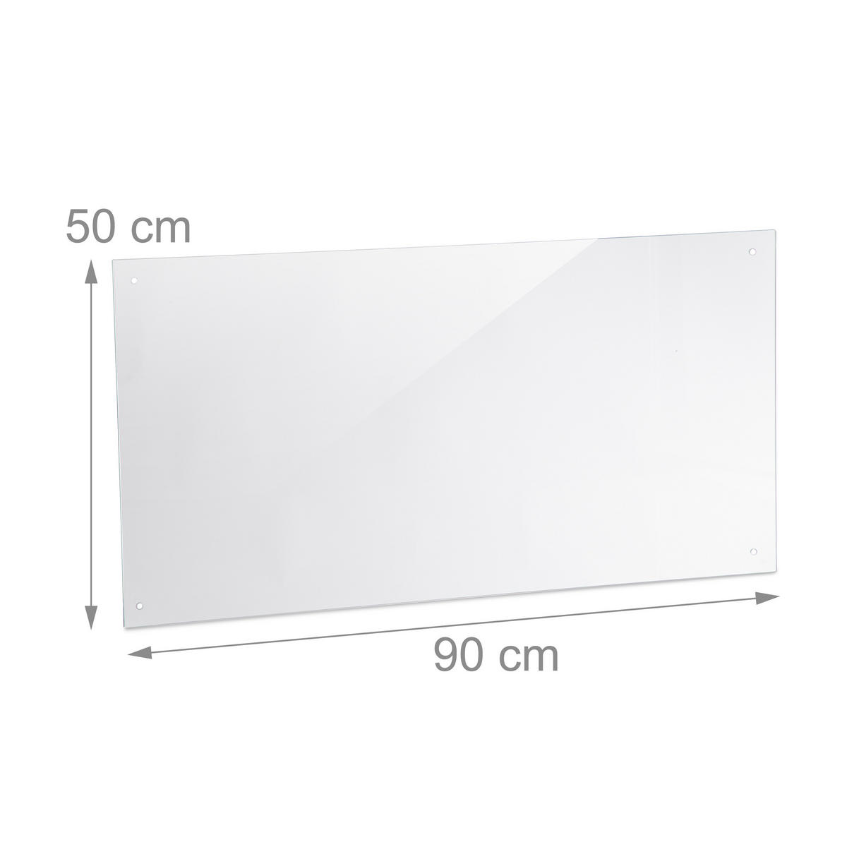 OCHRANA proti striekaniu - priehľadné, sklo (90/50/0.6cm) - Relaxdays